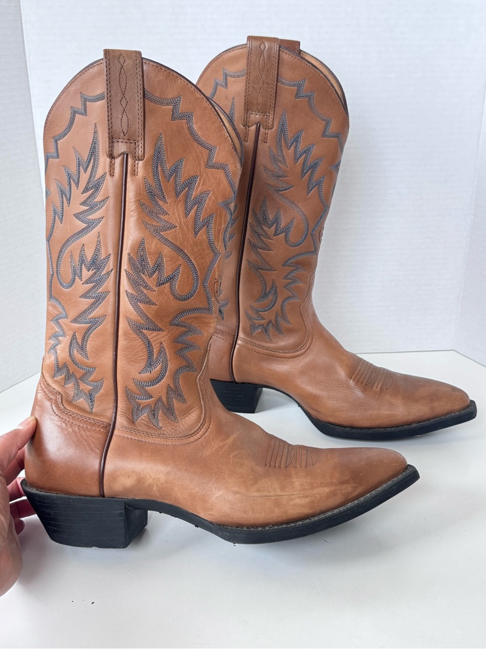 Ariat Heritage Pointy Western Cowboy Tall Leather Boots Men’s Size 9 - Picture 7 of 12